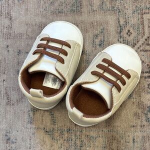 Cat & Jack Cream and Brown Baby Shoes